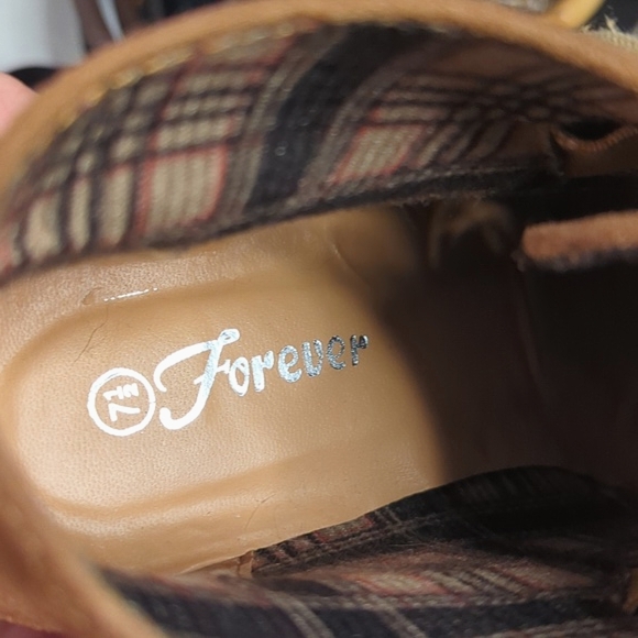 Forever Tan Suede Wedge Shoes 2.5 Inch- Women's Size 7.5 Brown Casual Work - Picture 5 of 9